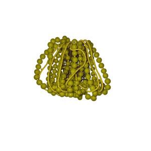 Iris Apfel & Bajalia Yellow Beaded Stretch Tribal Multi Strand Cuff Bracelet